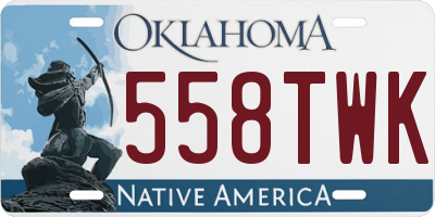 OK license plate 558TWK