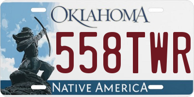 OK license plate 558TWR