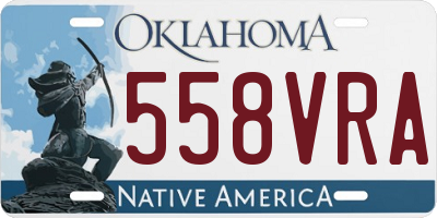 OK license plate 558VRA