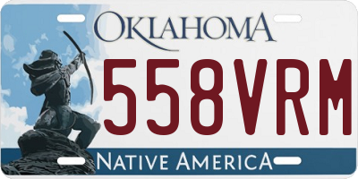 OK license plate 558VRM
