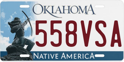 OK license plate 558VSA