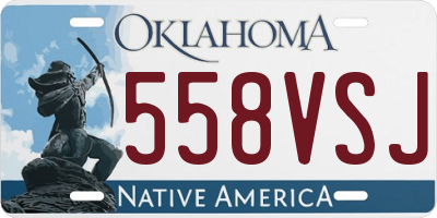 OK license plate 558VSJ
