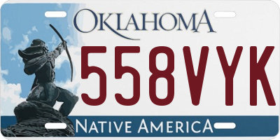 OK license plate 558VYK