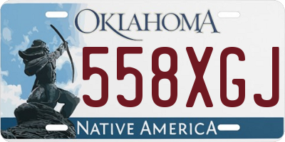 OK license plate 558XGJ