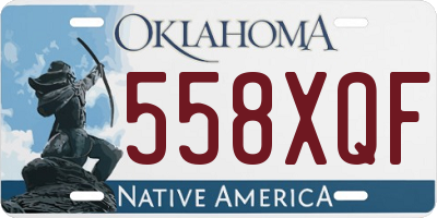 OK license plate 558XQF