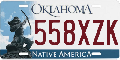 OK license plate 558XZK