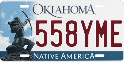 OK license plate 558YME