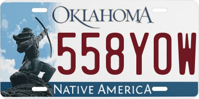 OK license plate 558YOW