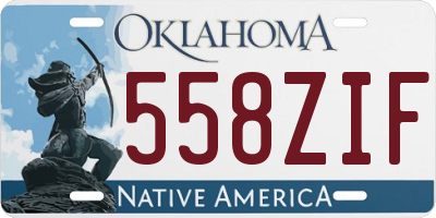 OK license plate 558ZIF