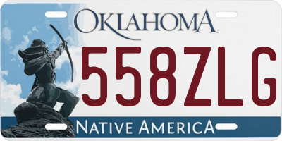 OK license plate 558ZLG