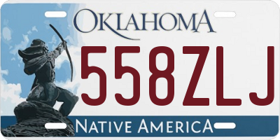 OK license plate 558ZLJ