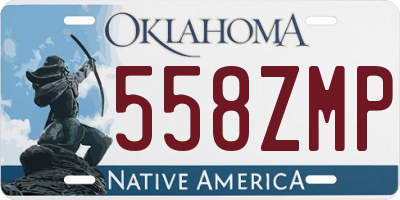 OK license plate 558ZMP