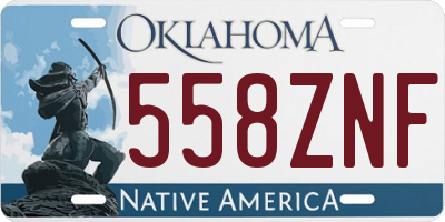 OK license plate 558ZNF