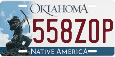 OK license plate 558ZOP