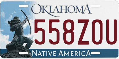 OK license plate 558ZOU
