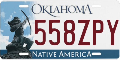 OK license plate 558ZPY