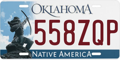 OK license plate 558ZQP