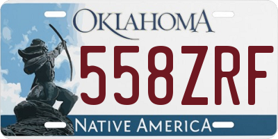 OK license plate 558ZRF