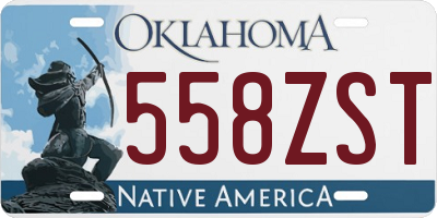 OK license plate 558ZST