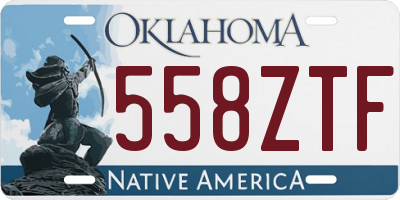 OK license plate 558ZTF