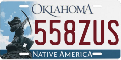 OK license plate 558ZUS