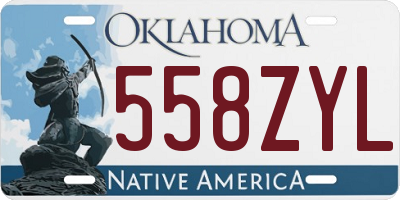 OK license plate 558ZYL