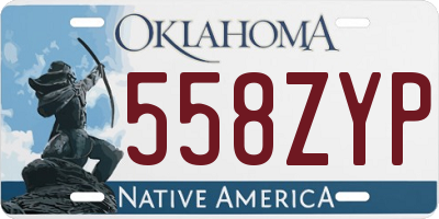 OK license plate 558ZYP