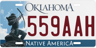 OK license plate 559AAH