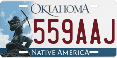 OK license plate 559AAJ