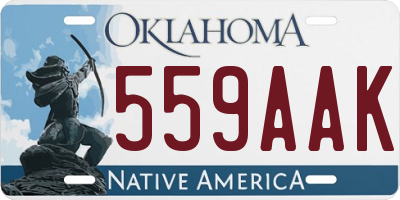 OK license plate 559AAK