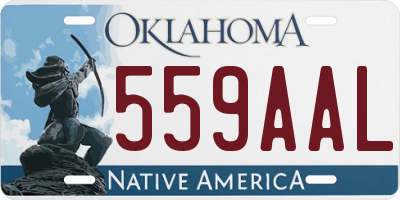 OK license plate 559AAL