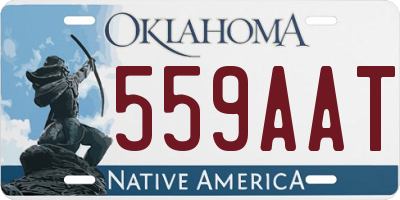 OK license plate 559AAT