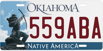 OK license plate 559ABA