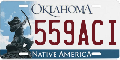 OK license plate 559ACI