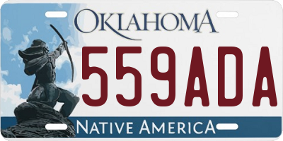 OK license plate 559ADA