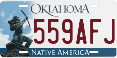 OK license plate 559AFJ