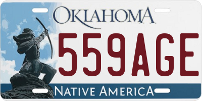 OK license plate 559AGE