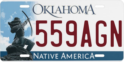 OK license plate 559AGN