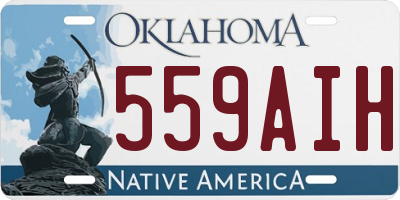OK license plate 559AIH