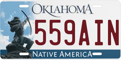 OK license plate 559AIN