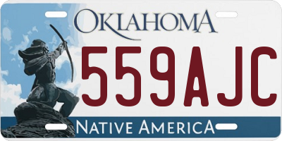 OK license plate 559AJC