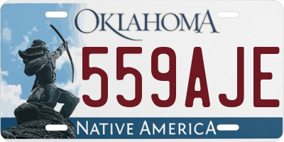 OK license plate 559AJE