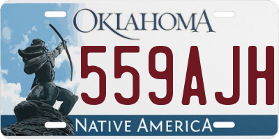 OK license plate 559AJH