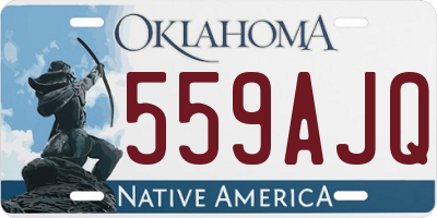OK license plate 559AJQ