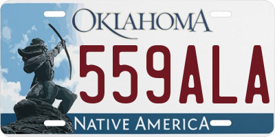 OK license plate 559ALA