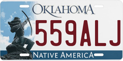 OK license plate 559ALJ