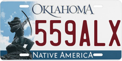 OK license plate 559ALX