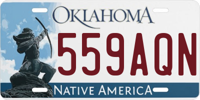 OK license plate 559AQN