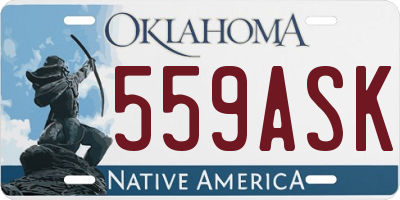 OK license plate 559ASK