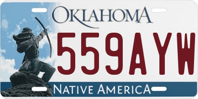 OK license plate 559AYW